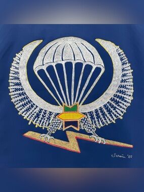 Vintage Hand-Painted Gabonese Airborne Wings Paratrooper Insignia Trench Art ‘80
